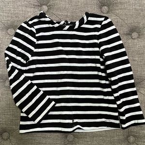 Little Me Black White Striped Long Sleeve Unisex Shirt Top Baby Toddler 24M